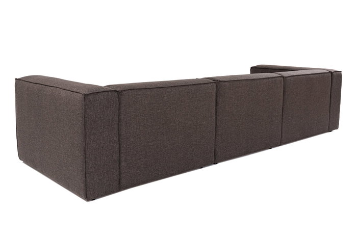 Atelier Del Sofa Sofá Esquinero Marrón Oscuro Lino 296x185x66 cm